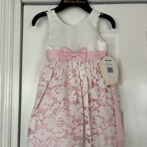 American Princess Pink and White Lace Dress